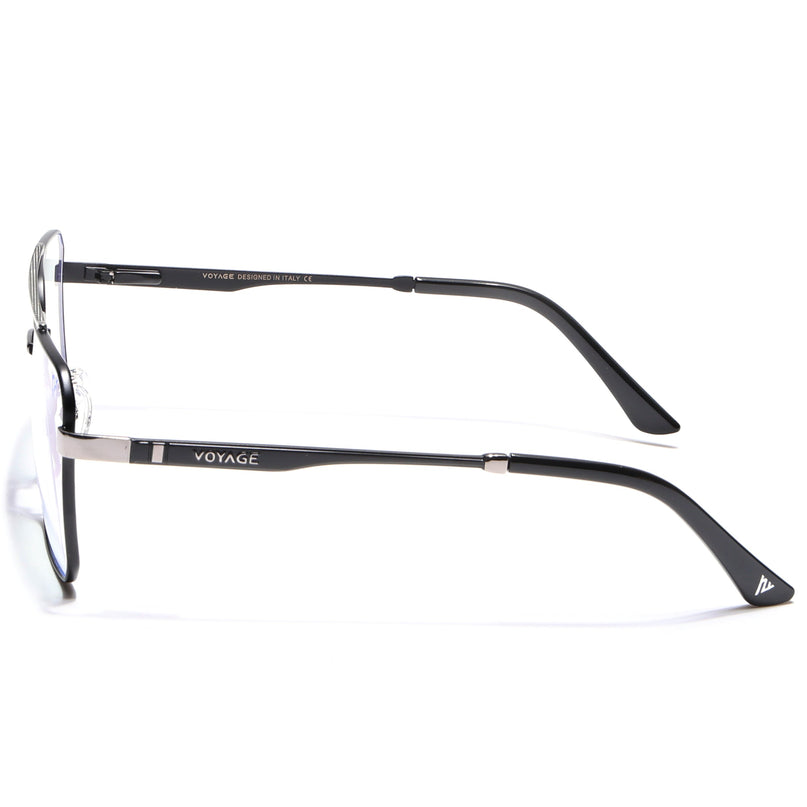 Voyage Exclusive Black & Grey Wayfarer Eyeglasses for Men & Women - MG5327-C2