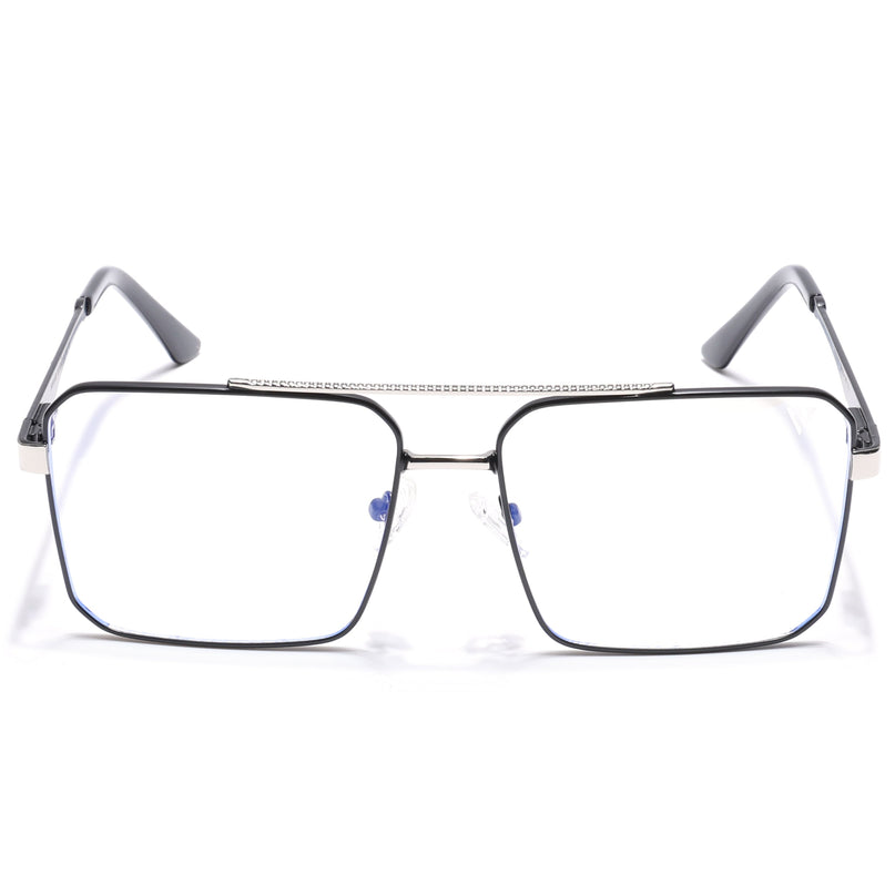 Voyage Exclusive Black & Silver Wayfarer Eyeglasses for Men & Women - MG5328-C3