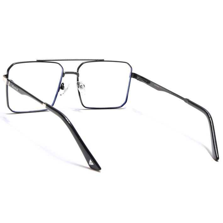 Voyage Exclusive Black & Silver Wayfarer Eyeglasses for Men & Women - MG5328-C3