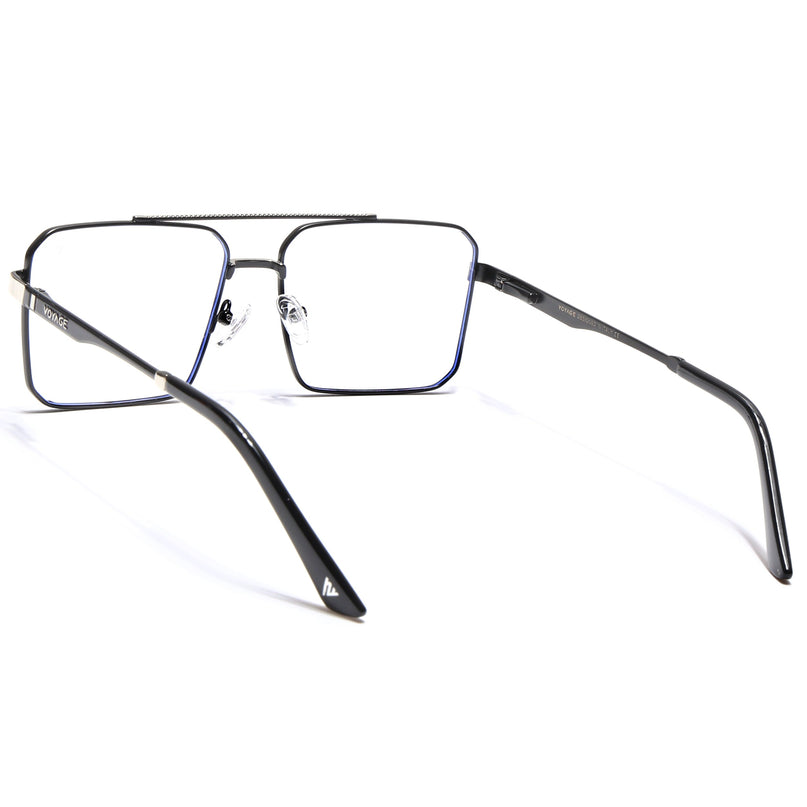 Voyage Exclusive Black & Silver Wayfarer Eyeglasses for Men & Women - MG5328-C3