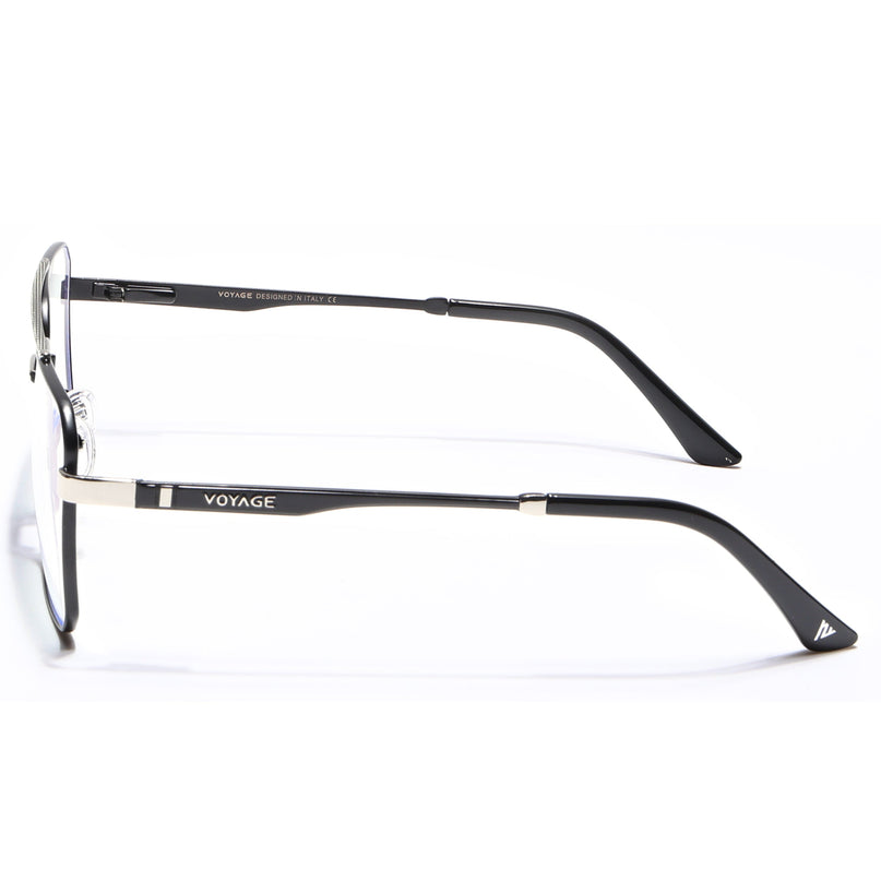 Voyage Exclusive Black & Silver Wayfarer Eyeglasses for Men & Women - MG5328-C3