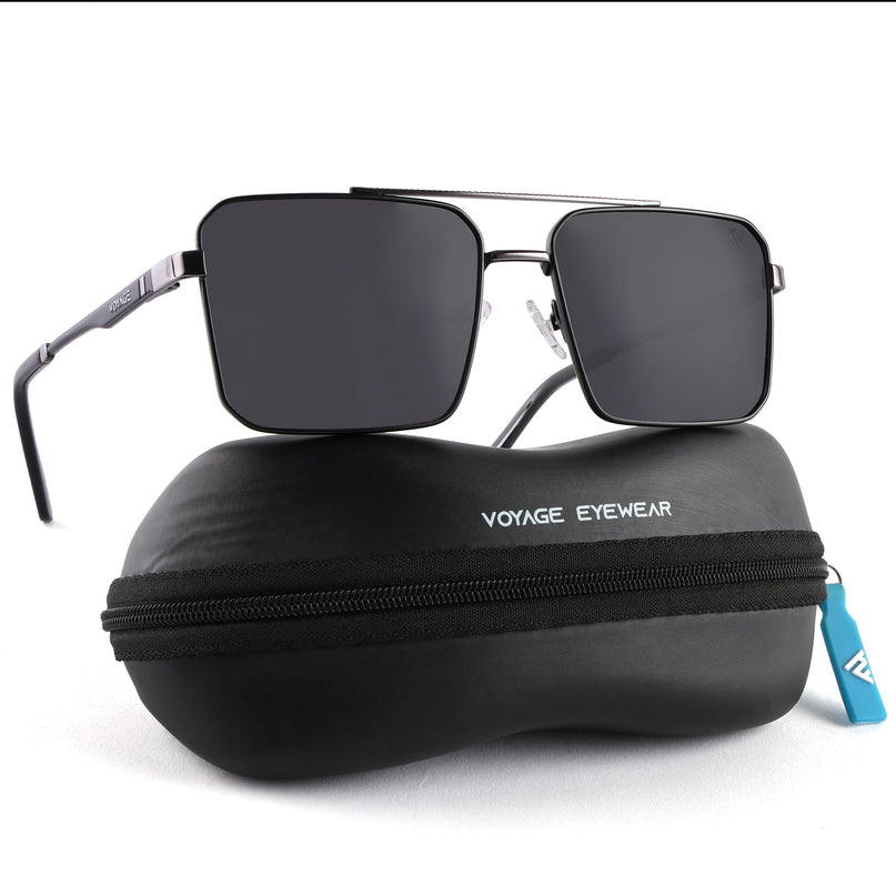 Wayfarer Polarized Sunglasses (Black Lens | Black & Silver Frame - PMG5310)