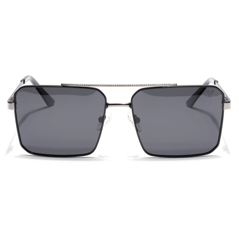 Wayfarer Polarized Sunglasses (Black Lens | Black & Silver Frame - PMG5310)