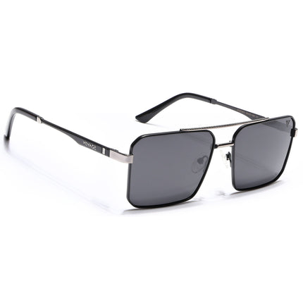 Wayfarer Polarized Sunglasses (Black Lens | Black & Silver Frame - PMG5310)