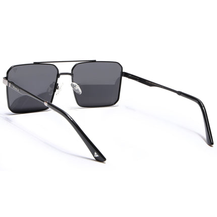 Wayfarer Polarized Sunglasses (Black Lens | Black & Silver Frame - PMG5310)