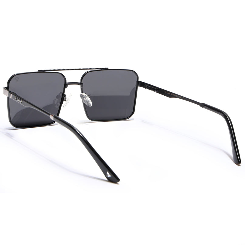 Wayfarer Polarized Sunglasses (Black Lens | Black & Silver Frame - PMG5310)