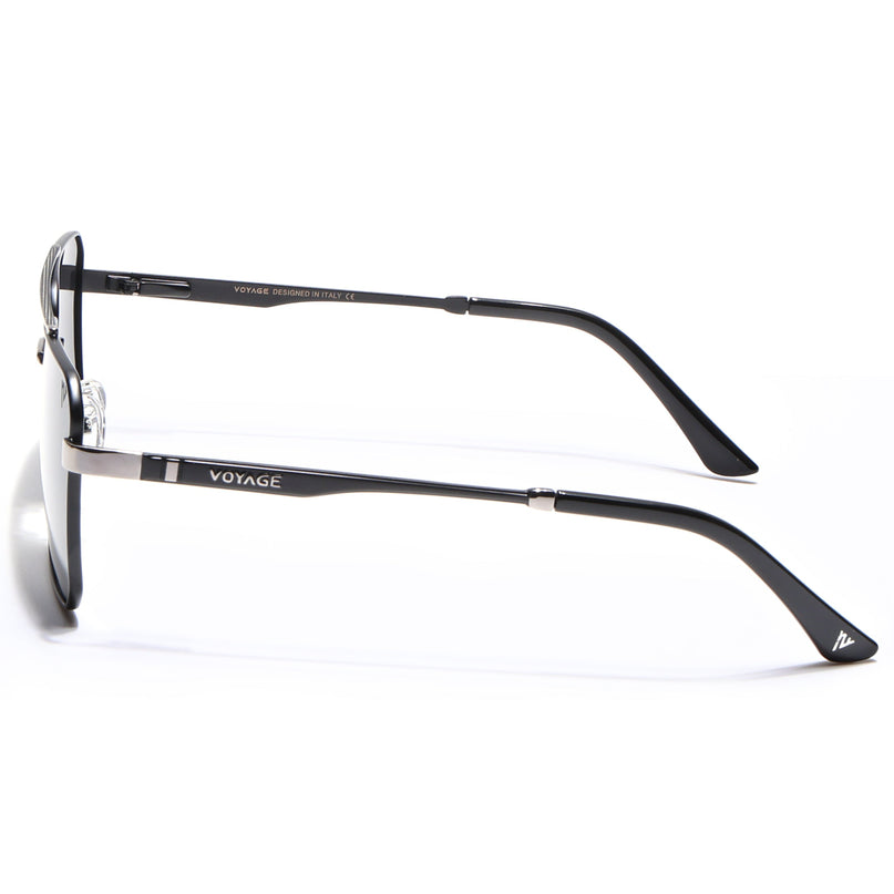 Wayfarer Polarized Sunglasses (Black Lens | Black & Silver Frame - PMG5310)