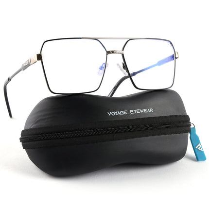 Voyage Exclusive Black & Golden Wayfarer Eyeglasses for Men & Women - MG5329-C1