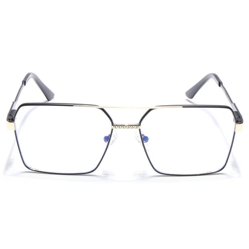 Voyage Exclusive Black & Golden Wayfarer Eyeglasses for Men & Women - MG5329-C1