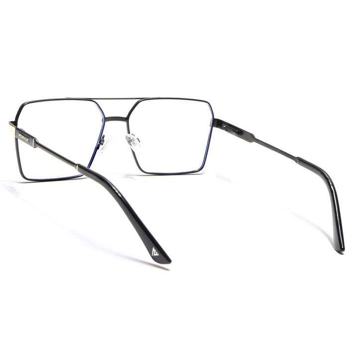 Voyage Exclusive Black & Golden Wayfarer Eyeglasses for Men & Women - MG5329-C1