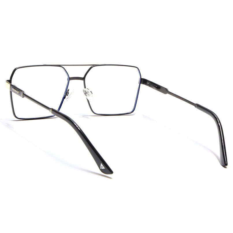 Voyage Exclusive Black & Golden Wayfarer Eyeglasses for Men & Women - MG5329-C1