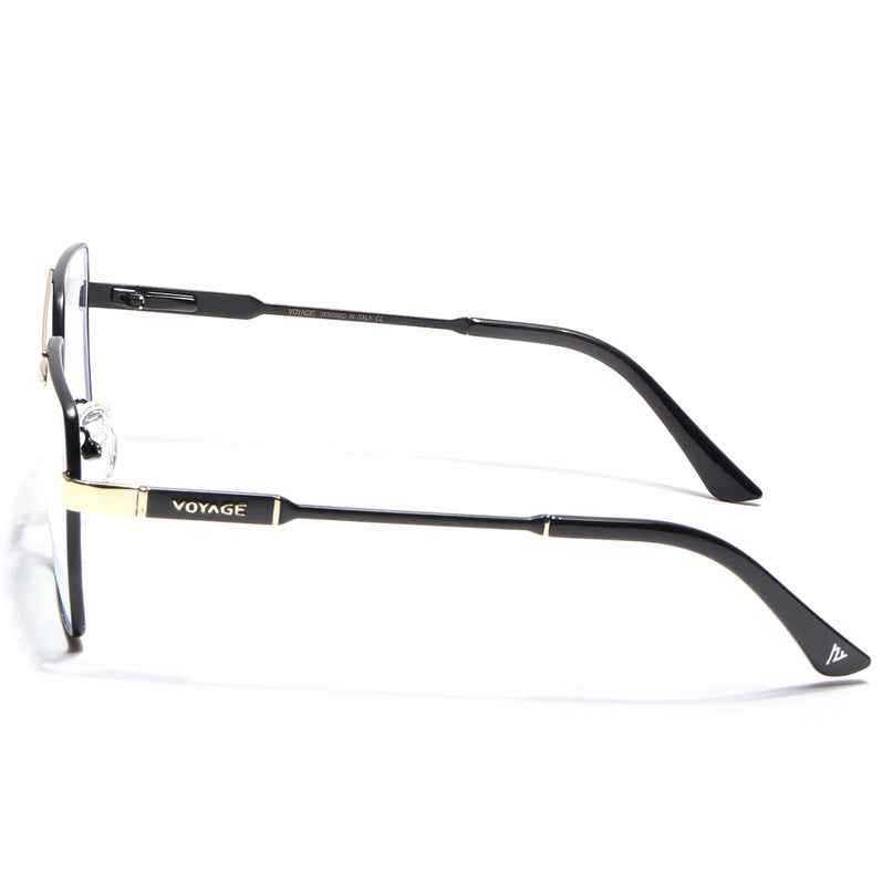 Voyage Exclusive Black & Golden Wayfarer Eyeglasses for Men & Women - MG5329-C1