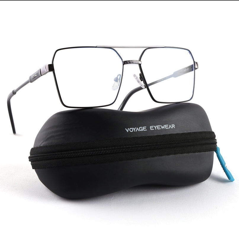 Voyage Exclusive Black & Grey Wayfarer Eyeglasses for Men & Women - MG5330-C2