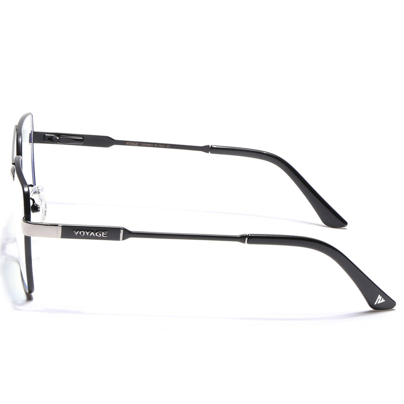 Voyage Exclusive Black & Grey Wayfarer Eyeglasses for Men & Women - MG5330-C2