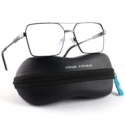 Voyage Exclusive Black & Silver Wayfarer Eyeglasses for Men & Women - MG5331-C3