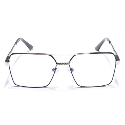 Voyage Exclusive Black & Silver Wayfarer Eyeglasses for Men & Women - MG5331-C3