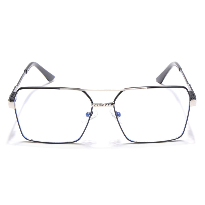 Voyage Exclusive Black & Silver Wayfarer Eyeglasses for Men & Women - MG5331-C3