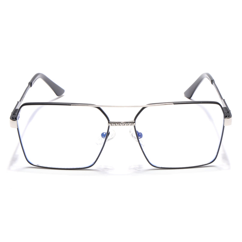 Voyage Exclusive Black & Silver Wayfarer Eyeglasses for Men & Women - MG5331-C3