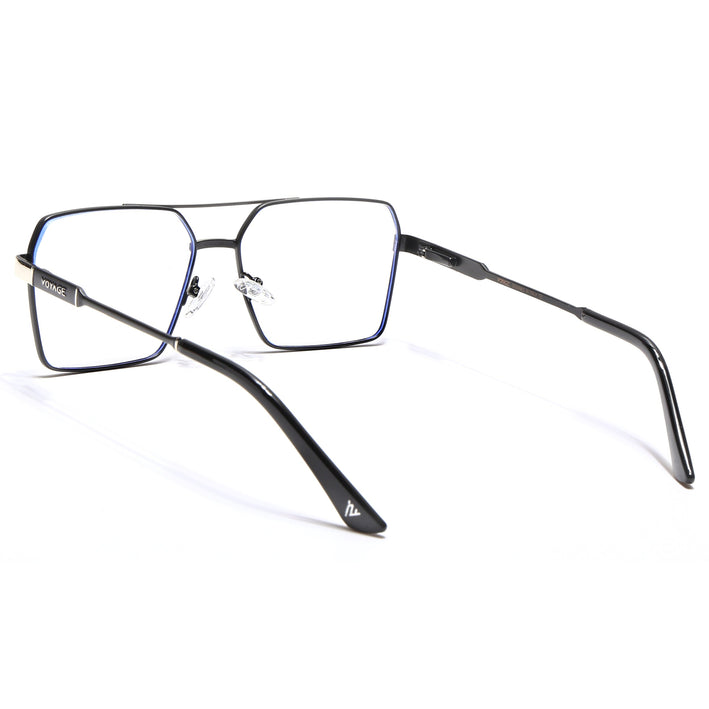 Voyage Exclusive Black & Silver Wayfarer Eyeglasses for Men & Women - MG5331-C3