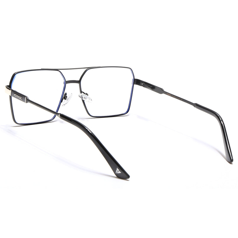 Voyage Exclusive Black & Silver Wayfarer Eyeglasses for Men & Women - MG5331-C3