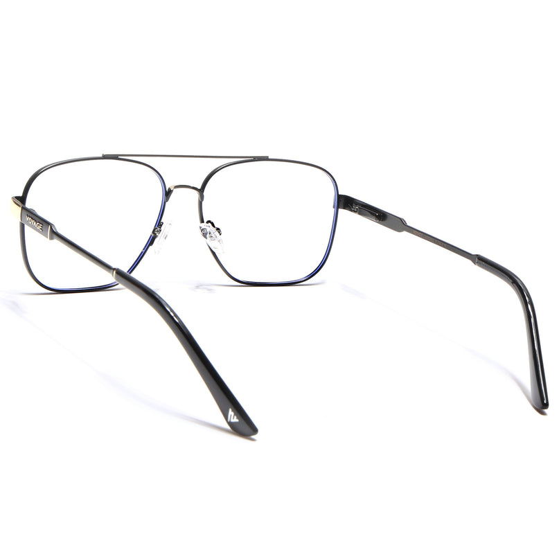 Voyage Exclusive Black & Golden Wayfarer Eyeglasses for Men & Women - MG5332-C1