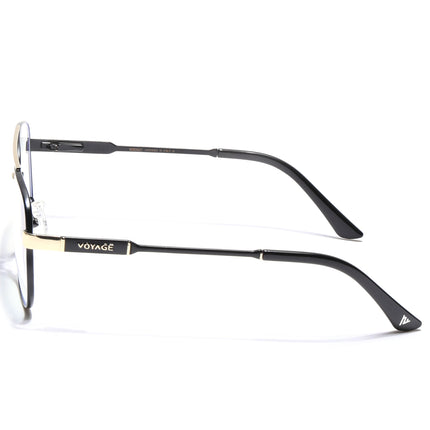 Voyage Exclusive Black & Golden Wayfarer Eyeglasses for Men & Women - MG5332-C1