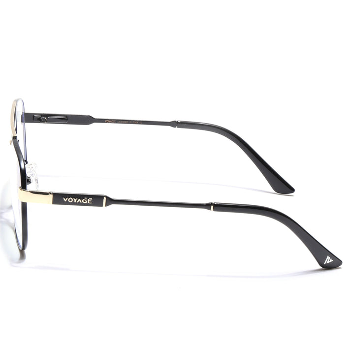 Voyage Exclusive Black & Golden Wayfarer Eyeglasses for Men & Women - MG5332-C1