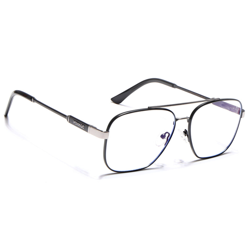 Voyage Exclusive Black & Grey Wayfarer Eyeglasses for Men & Women - MG5333-C2