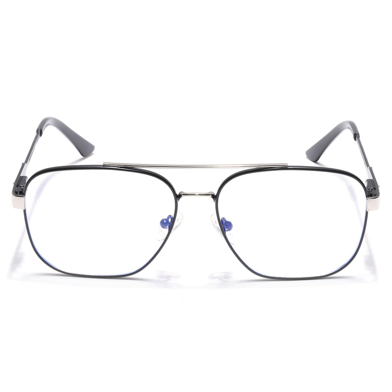 Voyage Exclusive Black & Silver Wayfarer Eyeglasses for Men & Women - MG5334-C3