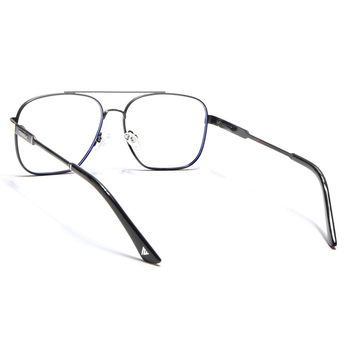 Voyage Exclusive Black & Silver Wayfarer Eyeglasses for Men & Women - MG5334-C3