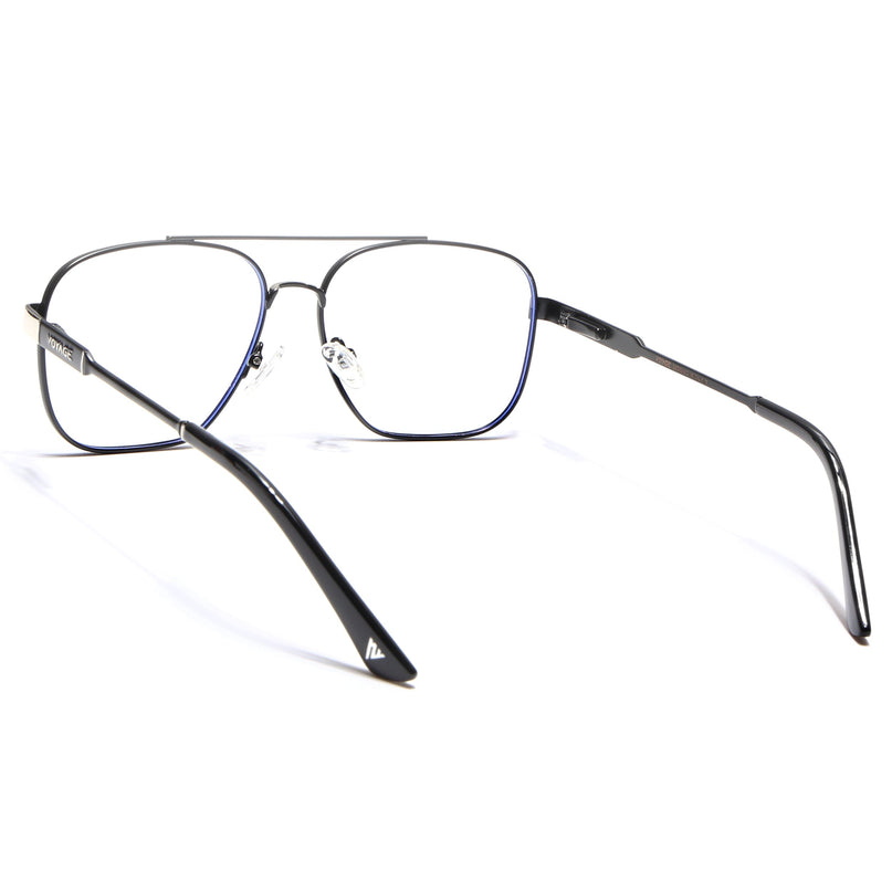 Voyage Exclusive Black & Silver Wayfarer Eyeglasses for Men & Women - MG5334-C3
