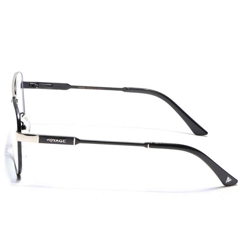 Voyage Exclusive Black & Silver Wayfarer Eyeglasses for Men & Women - MG5334-C3