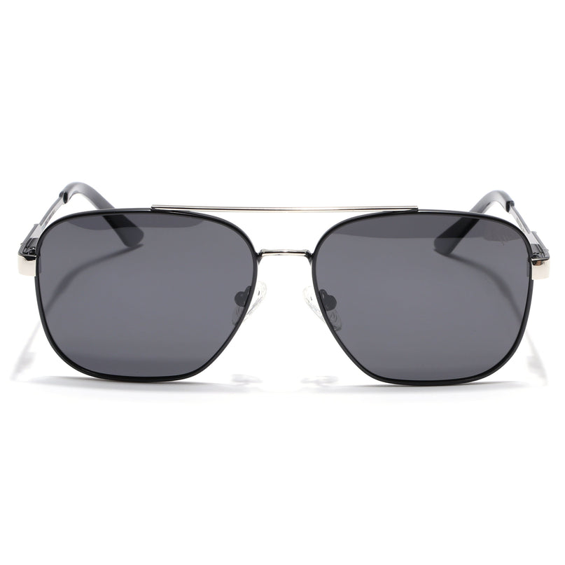 Wayfarer Polarized Sunglasses (Black Lens | Black & Silver Frame - PMG5316)
