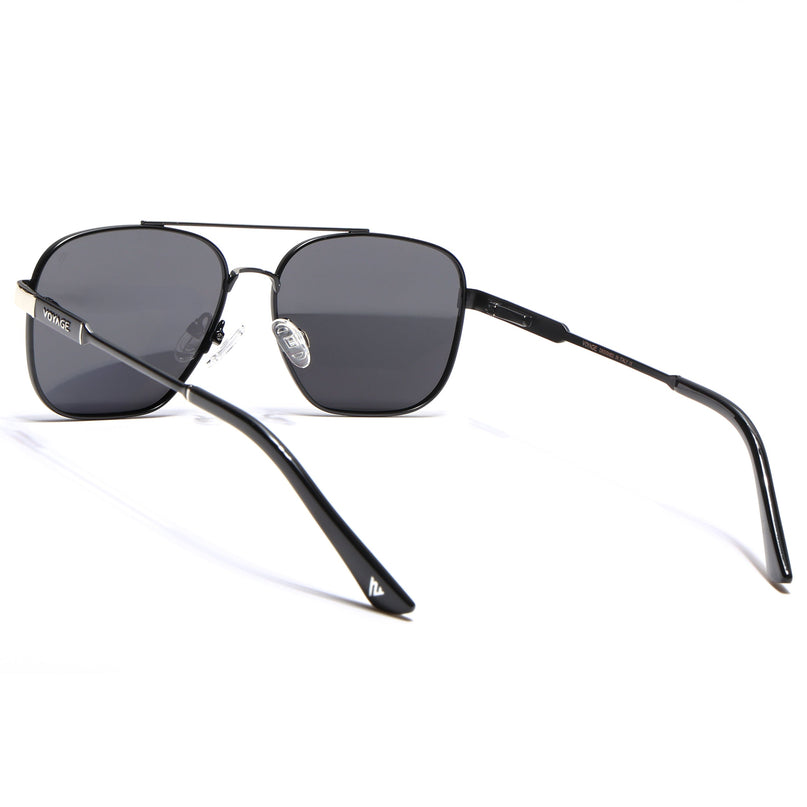 Wayfarer Polarized Sunglasses (Black Lens | Black & Silver Frame - PMG5316)