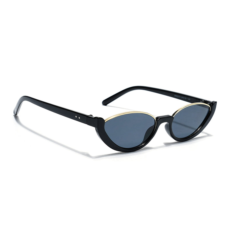 Cateye Sunglasses Grey Lens | Black & Golden Frame - MG7754