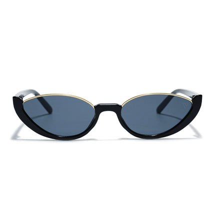 Cateye Sunglasses Grey Lens | Black & Golden Frame - MG7754