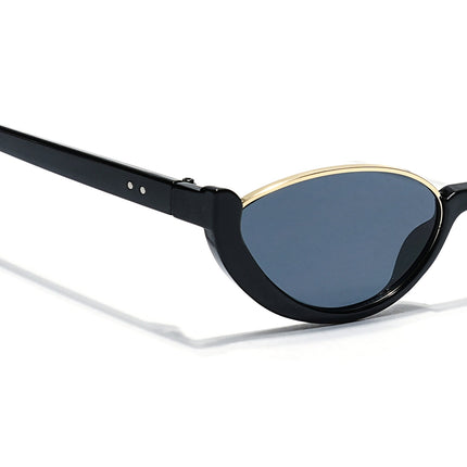 Cateye Sunglasses Grey Lens | Black & Golden Frame - MG7754