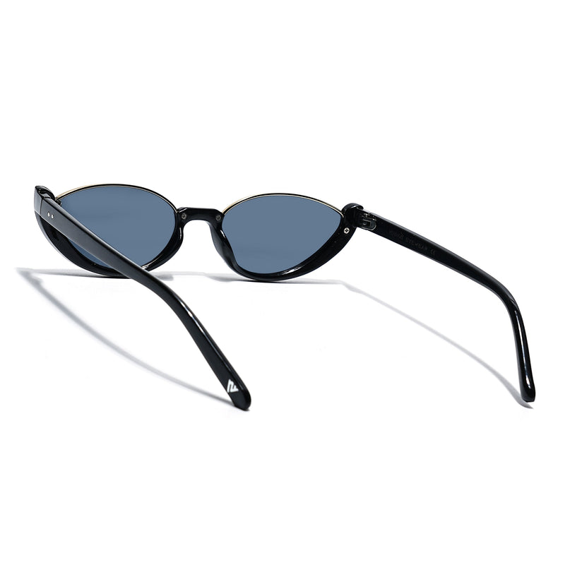 Cateye Sunglasses Grey Lens | Black & Golden Frame - MG7754