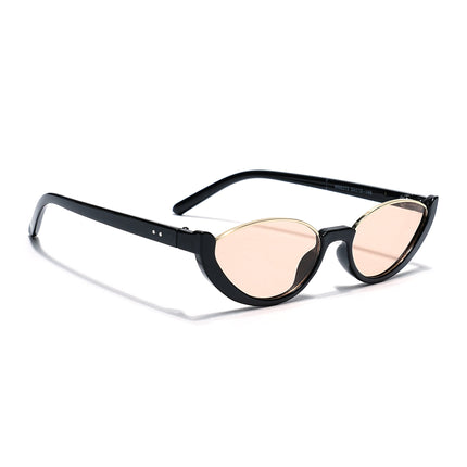 Cateye Sunglasses Light Brown Lens | Black & Golden Frame - MG7755