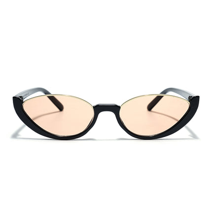 Cateye Sunglasses Light Brown Lens | Black & Golden Frame - MG7755