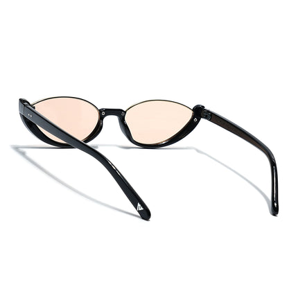 Cateye Sunglasses Light Brown Lens | Black & Golden Frame - MG7755