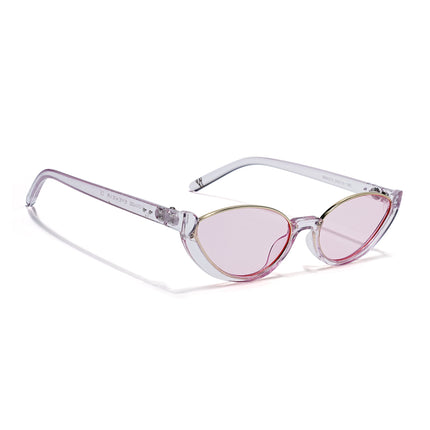Cateye Sunglasses Pink Lens | Transparent Pink & Golden Frame - MG7758