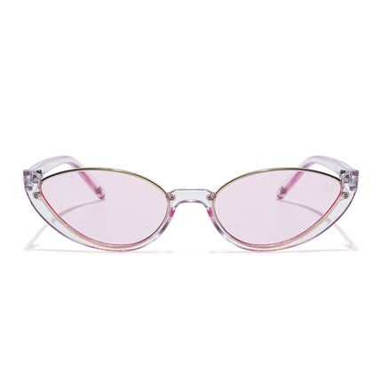 Cateye Sunglasses Pink Lens | Transparent Pink & Golden Frame - MG7758