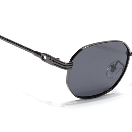 Eyejack Grey Rectangle Polarized Sunglasses for Men & Women (WH4149PCL2232)