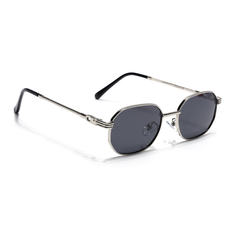 Eyejack Silver Rectangle Polarized Sunglasses for Men & Women (WH4149PCL2233)