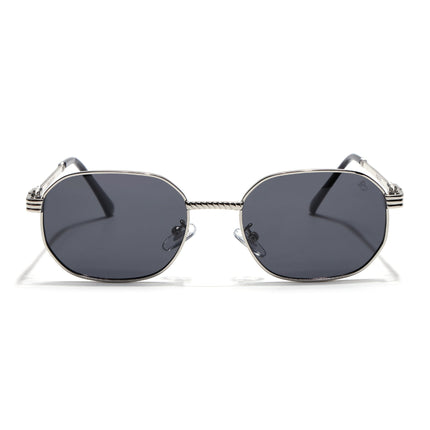 Eyejack Silver Rectangle Polarized Sunglasses for Men & Women (WH4149PCL2233)