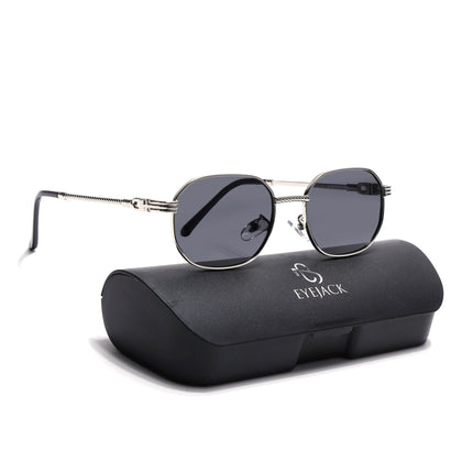 Eyejack Silver Rectangle Polarized Sunglasses for Men & Women (WH4149PCL2233)