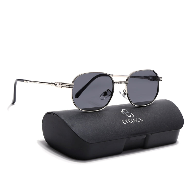 Eyejack Silver Rectangle Polarized Sunglasses for Men & Women (WH4149PCL2233)