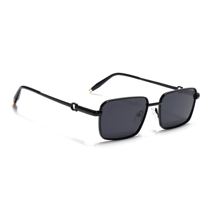 Eyejack Black Rectangle Polarized Sunglasses for Men & Women (WS1411PCL2192)