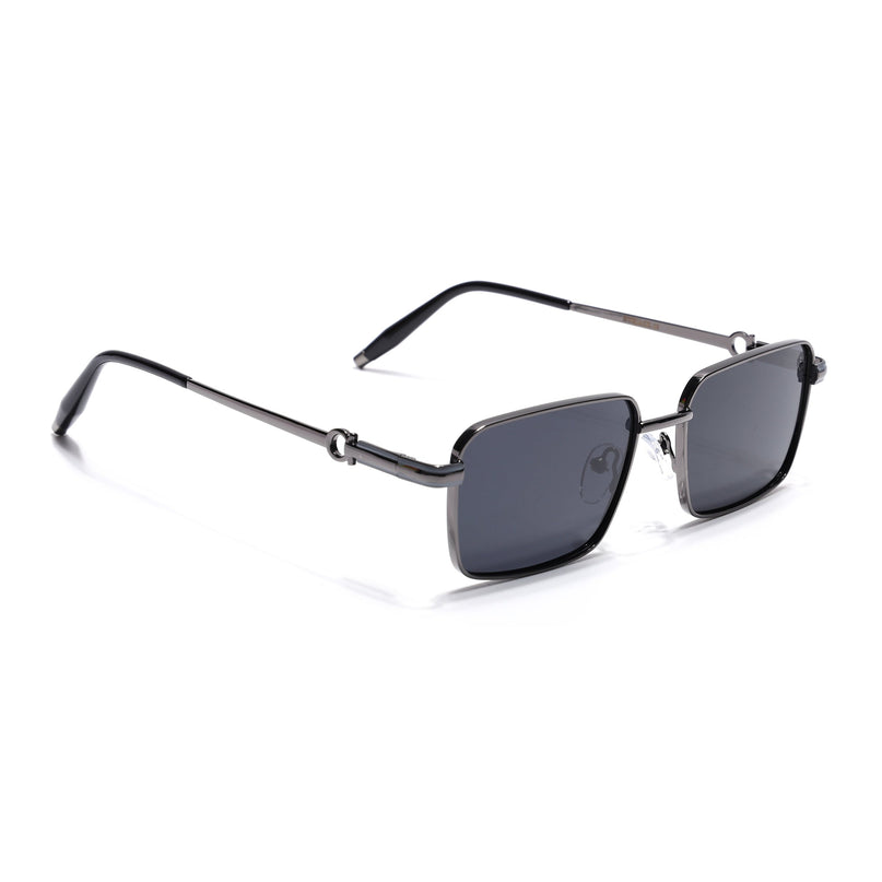 Eyejack Grey Rectangle Polarized Sunglasses for Men & Women (WS1411PCL2193)